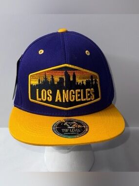 Los Angeles Purple and Yellow Snapback Hat